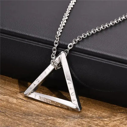 ZORCVENS-Collier pendentif triangle en acier inoxydable vintage pour hommes, colliers de présidence viking nordique, amulette mn, bijoux punk masculins, cadeaux