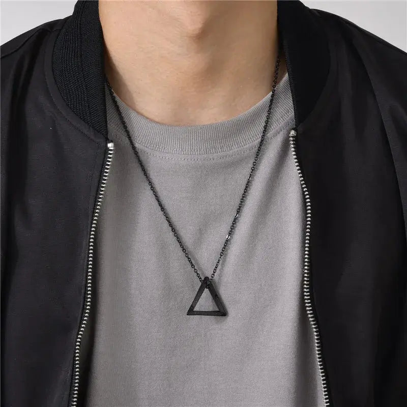 ZORCVENS-Collier pendentif triangle en acier inoxydable vintage pour hommes, colliers de présidence viking nordique, amulette mn, bijoux punk masculins, cadeaux